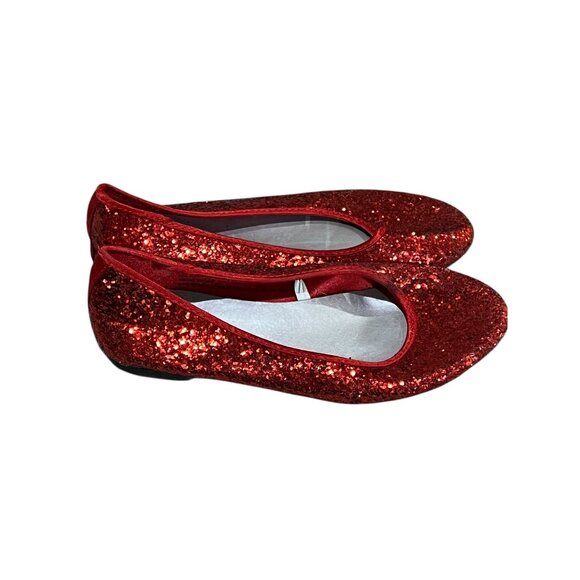 Red Glitter Cherokee Girls Ballet Flats Size 2 - Picture 2 of 4